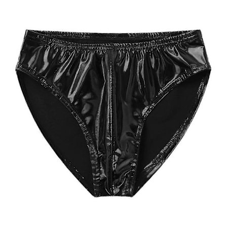 Miesten wet look -alushousut joustavalla vyötärönauhalla ja kiiltonahalla