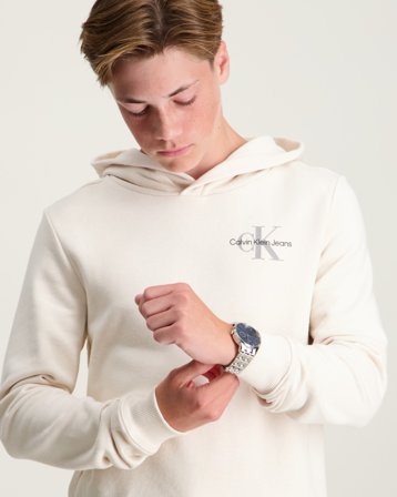 Calvin Klein SMALL MONOGRAM HOODIE Beige Huvtröjor/Hoodies Kille - Kids Brand Store