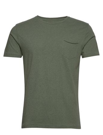 Alder Basic Chest Pocket Tee - Gots T-shirts Short-sleeved Vihreä Knowledge Cotton Apparel