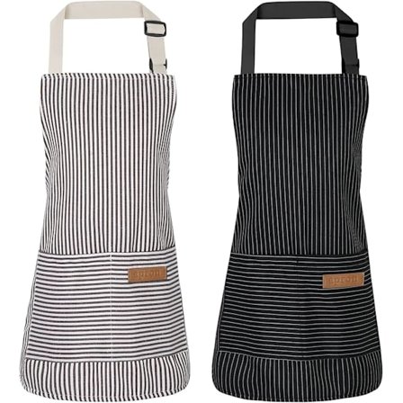 Stripete Barnesforkle, Matlagingsforklær for Barn med 2 Lommer