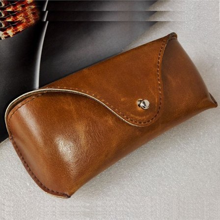 1 KPL Kannettava Nahkainen Silmälasikotelo, Joustava Aurinkolasikotelo Ohut Kotelo Naisille Miehille Vaakasuora Silmälasikotelo