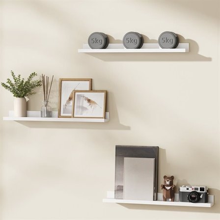 Seinähylly / Valokuvahylly 3-pack 23,6cm - Valkoinen