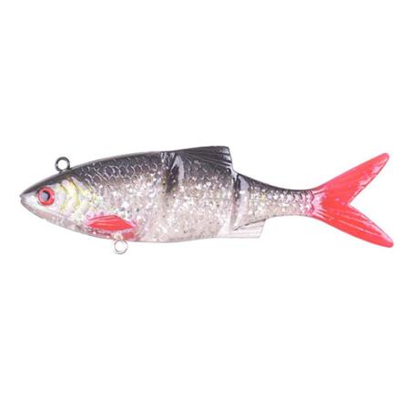 Gummibete Fisk Ledad Medium 120 Mm - Silver Röd