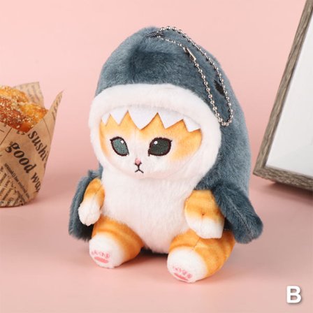 e Shark Cat Fried Shrimp Cat Plysch Doll Pendant Room Bilväska B