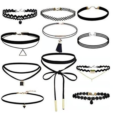 Choker Set Stretch Velvet Klassisk Gotisk Tatuering Spets Choker Halsband