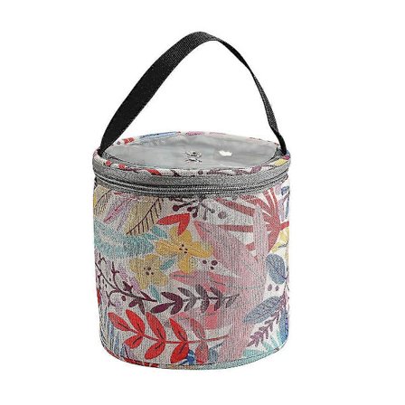 Garnväska för stickning och virkning, rund förvaringsväska, garnväskaorganisatör, gör-det-själv-hantverk, ullkorg