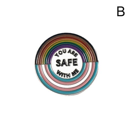 Olet turvassa kanssani emalipinssit, Sateenkaari Rintamerkit Pride Pins L
