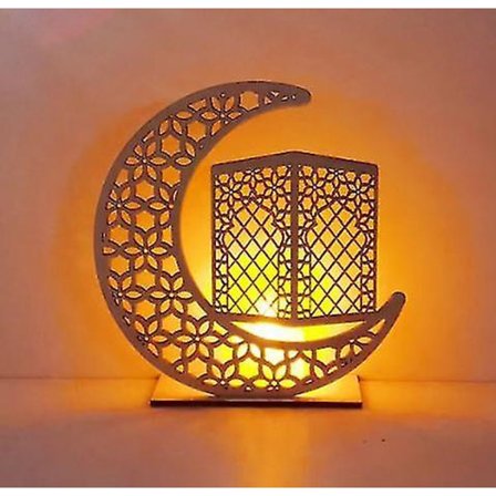 Ramadan Diy Trä Måne Led Ljus