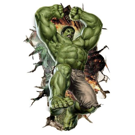 Hulk-tarrat läpi seinän kolmiulotteinen olohuone makuuhuoneen koristeelliset seinätarrat