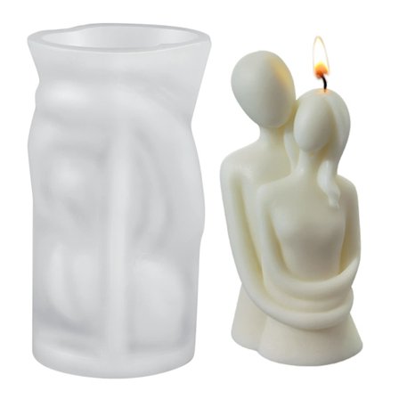 Silikonlysformer, 3D-kroppsform lysformer for lysfremstilling, gjenbrukbar lysform, DIY-håndverksdekorasjoner