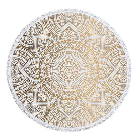 Rund mikrofiber mandala strandhandduk hippie boho strandhandduk med tofsar oversized omslagsfilt tr