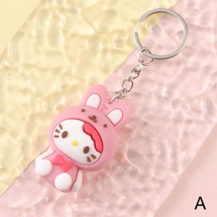 Sarjakuva Sanrio Soft Rubber Doll Keychain Riippuva avaimenperä - varastossa KT Cat one size