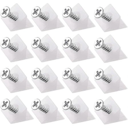 100 stk Skuffesupport Skuffebund Sagging Reparation Fix Kit Møbler Kiste Reparation Kiler Plast Vinkelbeslag Med Matchende Skruer-Yvan