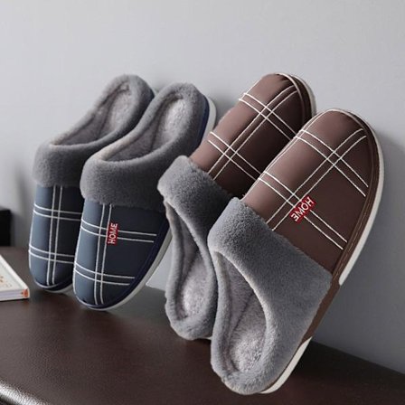 Vinter Herr Hemma Bomulttofflor Håller Varmt Golvskor coffee 50-51