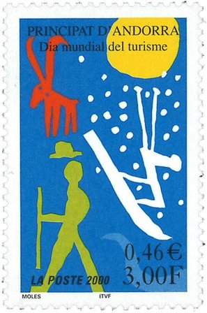 Fransk Andorra - Turisme - Postfrisk frimærke