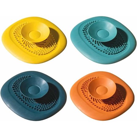 Silikon Golvavlopp Hår Catcher Badrum Dusch Sil Vask Filter 4st.
