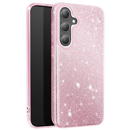 Coque - Samsung - S24 Plus/S25 Plus - Ultra tunn silikon - Rosa paljetter - Glamour