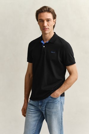 GANT Herren Kontrast Piqué Poloshirt (XXXL) Schwarz