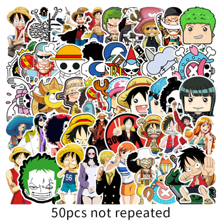 50 kpl One Piece Anime Graffiti -tarroja vedenpit v matkalaukkutikku