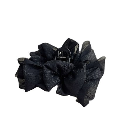 Sløjfe Boble Clips, Store Chiffon Boble Sløjfe Hår Klo Clips til Kvinder Hår Tilbehør, Fashion Mesh Tulle Stor Sløjfe Hår Klo Haj Clips (Sort)