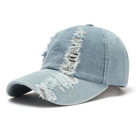 Denim Baseball Caps Distressed Hole Cap LYSEBLÅ