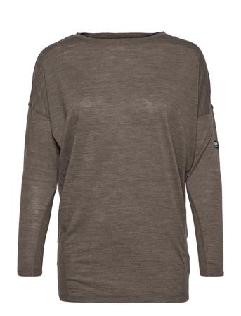 W Jp Yoga Loose Ls T-shirts & Tops Long-sleeved Ruskea Super.natural