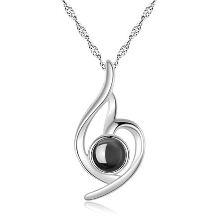 Silverhalsband för kvinnor, 925 sterlingsilverhänge, använder nanoteknik, perfekta presenter till kvinnor