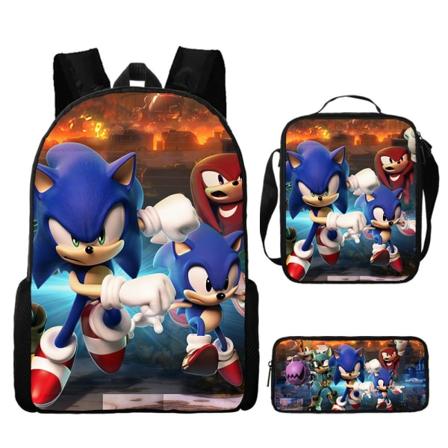 Sonic koululaukku lapsille, lounaspussi, set kolme - Perfet 32