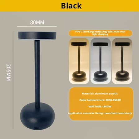 Langaton pöytävalaisin / Työpöytävalaisin - LED-lamppu, himmennettävä LED ladattava pöytävalaisin sisä-/ulkokäyttöön_TF_TF