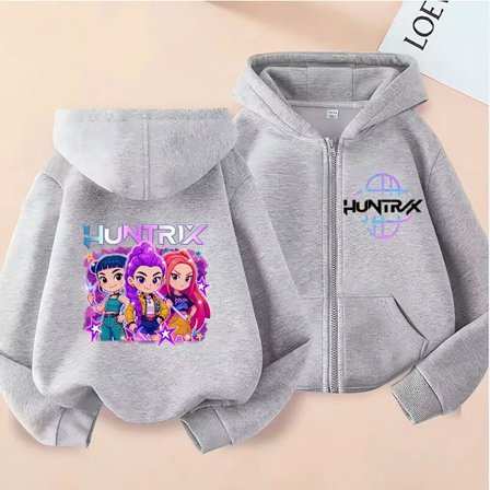 KPop anime koreansk version fashionabel avslappnad hoodie med dragkedja för män och kvinnor