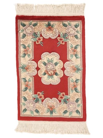 Handknuten Kina 90 Line Matta 60X90 Beige/Brun