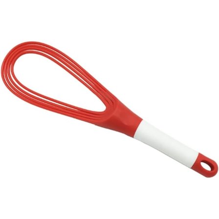 29CM Plast Flat Ballong Visp Tykk Tråd Eggpisker Ikke-Klebbende Kjøkkenutstyr for Matlaging Blanding Visping Rør (Rød)