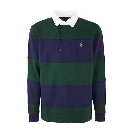 Polo Ralph Lauren Long Sleev Rugby Iconic T-Shirt With Stripes , Blauw , Heren , Maat: S