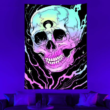 Blacklight Trippy Tapestry Psykedelisk Vägghängande