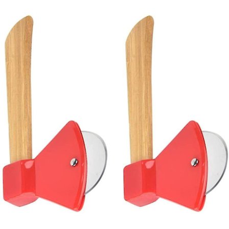 2 stk Pizzakutter Pizzahjul Øks med trehåndtak Pizzahjul Pizzakutter Pizza