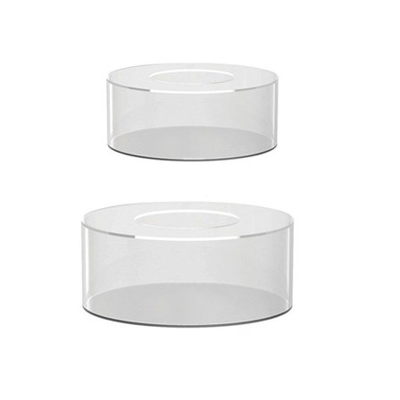 2 stk. Akryl Kakestativ Sylinder Display Riser Kakeetasje