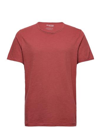 Slhmorgan Ss O-Neck Tee W T-shirts Short-sleeved Rosa Selected Homme