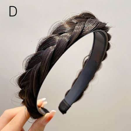 Lazy Wig Twist Hårband för Kvinnor Breda Fiskbensflätor Hårband Handgjorda Retro[YJD]