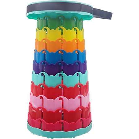 Röd hopfällbar pall, teleskopisk campingpall med hög belastningskapacitet på 387 pund för utomhusbruk