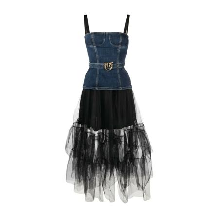 Pinko Midi Kjole Sort, Dame