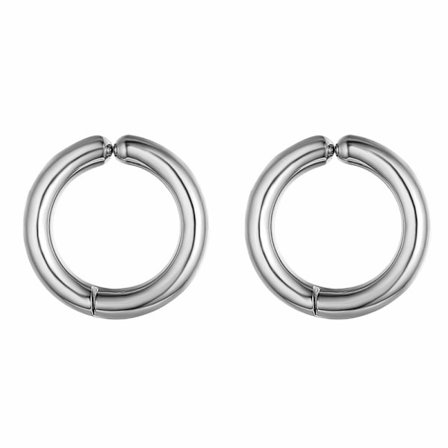 UDSALG__UDSALG___1 Par falske piercing ringe Titanium belagt 17 mm