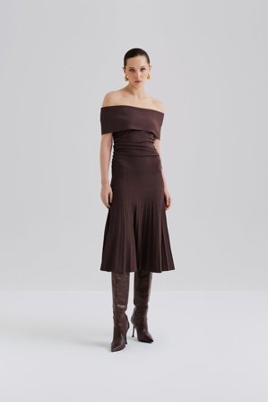 Malina - Althena Midi dress - XXS - Chocolate
