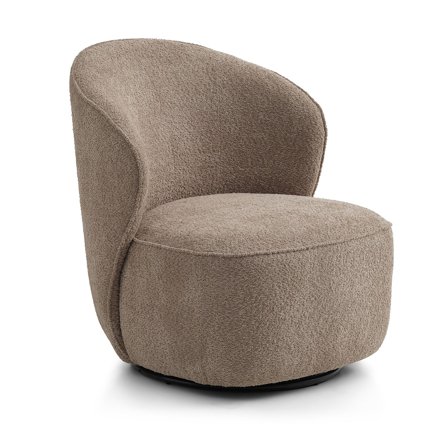 Theo lænestol, drejefunktion - Mørk beige - 76x83x81 - Lænestol