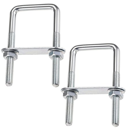 Firkantede U-bolte, 70 x 110 mm rustfrie stål U-bolte, M8 U-bolt med rammeplademøtrik og skive, M8 U-bolt til fastgørelse af plader og rør (70 x 110 