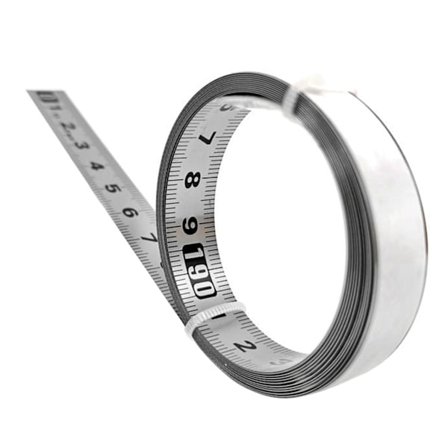 Självhäftande skala i rostfritt stål, precisionsguide för träbearbetning, självhäftande måttband, metall Ru