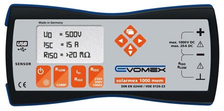 EVOMEX Solarmex 1000 MEM Solcellstestare, Mätinstrument