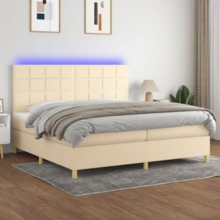 Maison Exclusive - Runkopatja ja patja sekä LED Krem 200x200cm Kangas