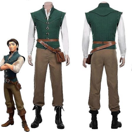 Rapunzel Flynn Rider Voksenkostumer til Halloween Cosplay - Perfekt
