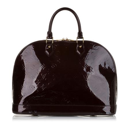 Louis Vuitton Vintage Pre -owned Vernis Alma GM Leather , Paars , Dames , Maat: ONE Size Vintage Tassen