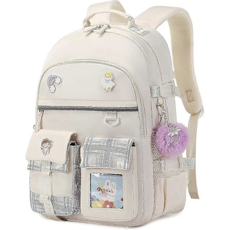 Rygsæk til piger, 15,6 tommer bærbar skoletaske til børn Børnehave Elementary College Rygsække Store skoletasker til teenagepiger Kvinder Studenter 